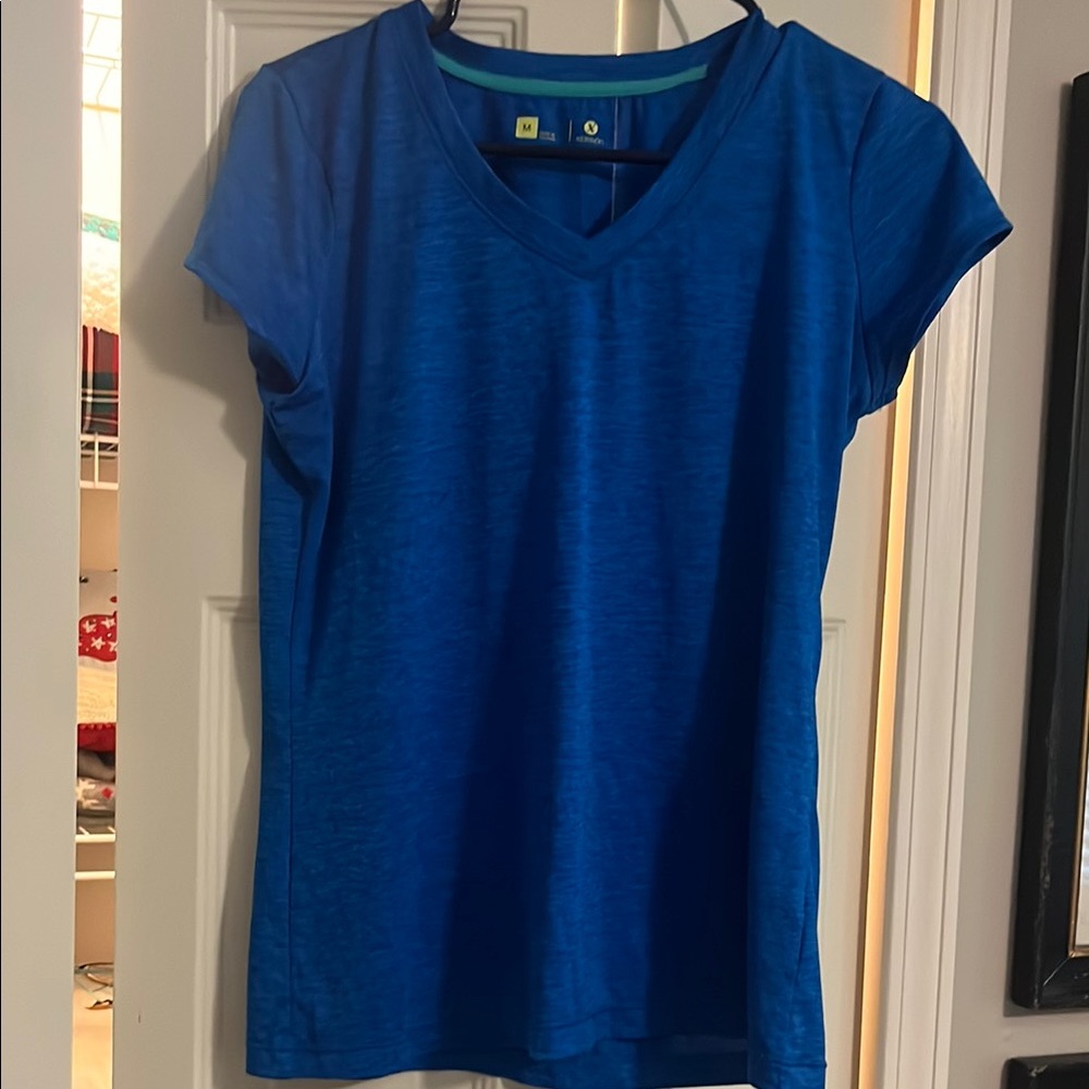 Blue V-Neck Women's Top